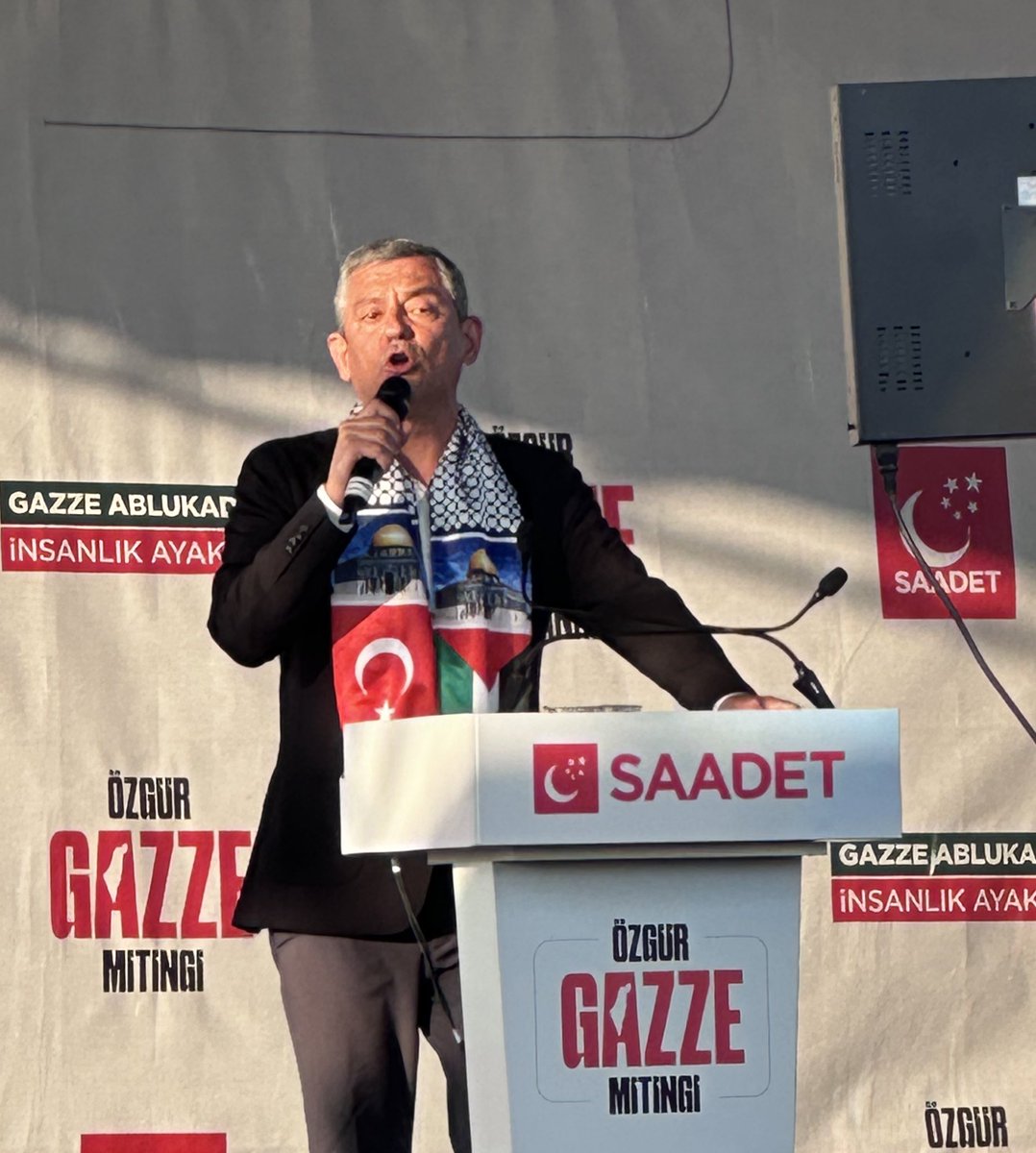 SAADET’İN MİTİNGİNDE ÖZGÜR ÖZEL KONUŞTU, İMAMOĞLU’NUN MESAJI OKUNDU